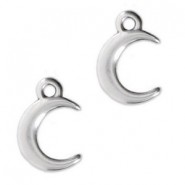 Colgante metálico luna 14x10mm - Plata vieja